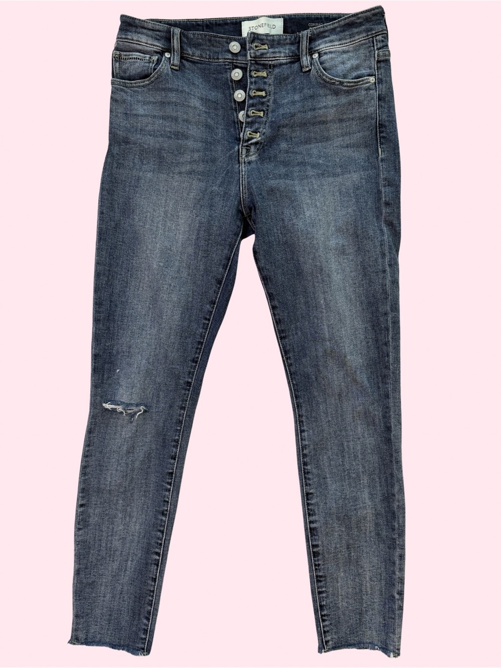 STONEFIELD Conrad high rise ankle skinny jeans in dark wash